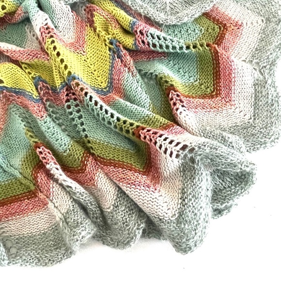 Anthropologie Rosie Neira Knitted Sweater Vest in Multicolour Chevron Pattern - Picture 12 of 13